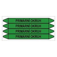 Značení potrubí, primární okruh,4 ks, 250 × 26 mm